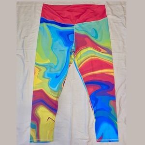 multicolor plus size leggings 3XL SHORT